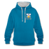 Bierfreunde Saufifant Lustiger Kontrast-Hoodie Geschenkiee - Pfauenblau/Grau meliert