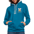 Bierfreunde Saufifant Lustiger Kontrast-Hoodie Geschenkiee - Pfauenblau/Grau meliert