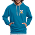 Bierfreunde Saufifant Lustiger Kontrast-Hoodie Geschenkiee - Pfauenblau/Grau meliert