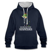 Frauen und Pflanzen Nur noch eine Pflanze Versprochen Kontrast-Hoodie - Navy/Grau meliert