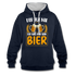 Bierliebhaber Der tut nix der will nur sein Bier Geschenkidee Kontrast-Hoodie - Navy/Grau meliert