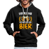 Bierliebhaber Der tut nix der will nur sein Bier Geschenkidee Kontrast-Hoodie - Schwarz/Grau meliert