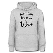 Wein Liebhaberin Die tut nix die will nur Wein Frauen Hoodie - Hellgrau meliert