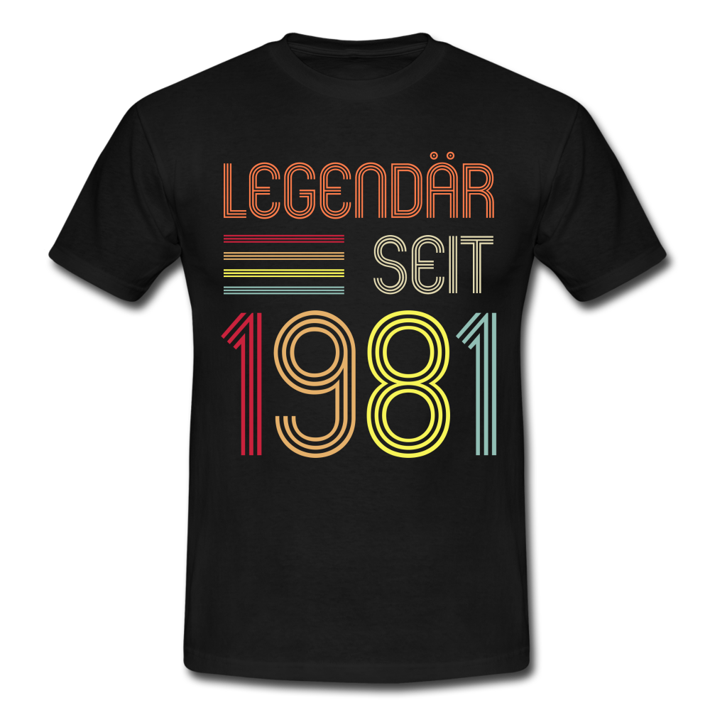 1981 Geburtstags Geschenk Legendär seit 1981 T-Shirt - Schwarz
