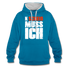 N'Scheiß Muss Ich Lustig Sarkastischer Kontrast-Hoodie - Pfauenblau/Grau meliert