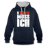 N'Scheiß Muss Ich Lustig Sarkastischer Kontrast-Hoodie - Navy/Grau meliert