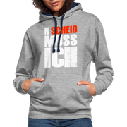 N'Scheiß Muss Ich Lustig Sarkastischer Kontrast-Hoodie - Grau meliert/Navy