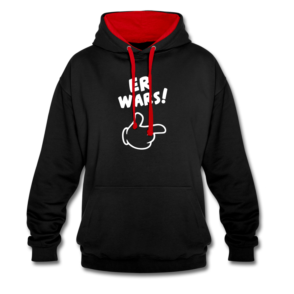 Lustig ER WARS Sarkastischer Kontrast-Hoodie - Schwarz/Rot