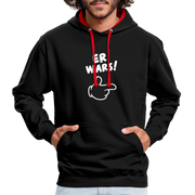 Lustig ER WARS Sarkastischer Kontrast-Hoodie - Schwarz/Rot