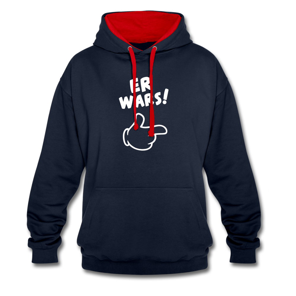 Lustig ER WARS Sarkastischer Kontrast-Hoodie - Navy/Rot