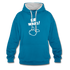 Lustig ER WARS Sarkastischer Kontrast-Hoodie - Pfauenblau/Grau meliert