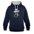 Lustig ER WARS Sarkastischer Kontrast-Hoodie - Navy/Grau meliert