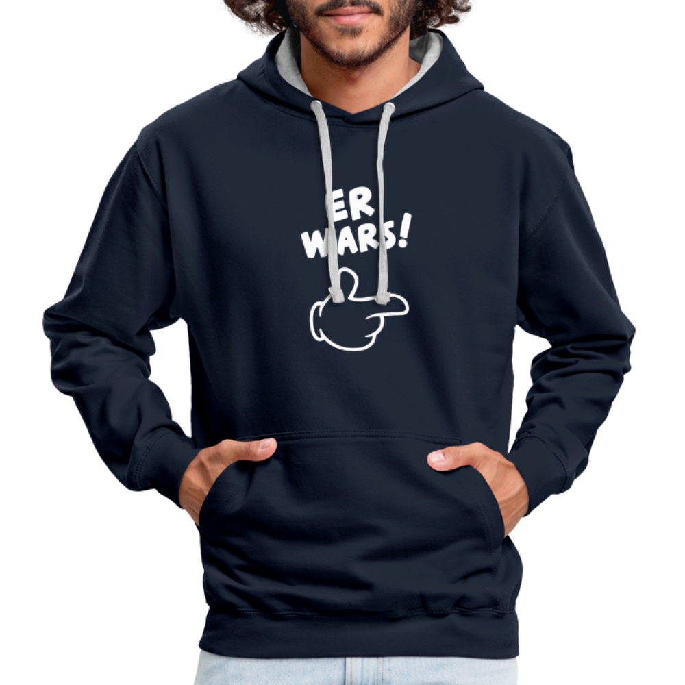 Lustig ER WARS Sarkastischer Kontrast-Hoodie - Navy/Grau meliert