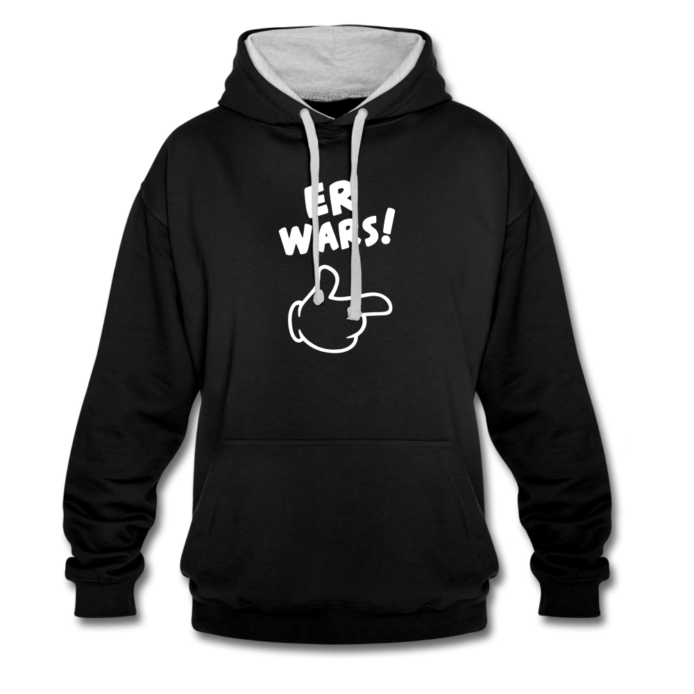 Lustig ER WARS Sarkastischer Kontrast-Hoodie - Schwarz/Grau meliert