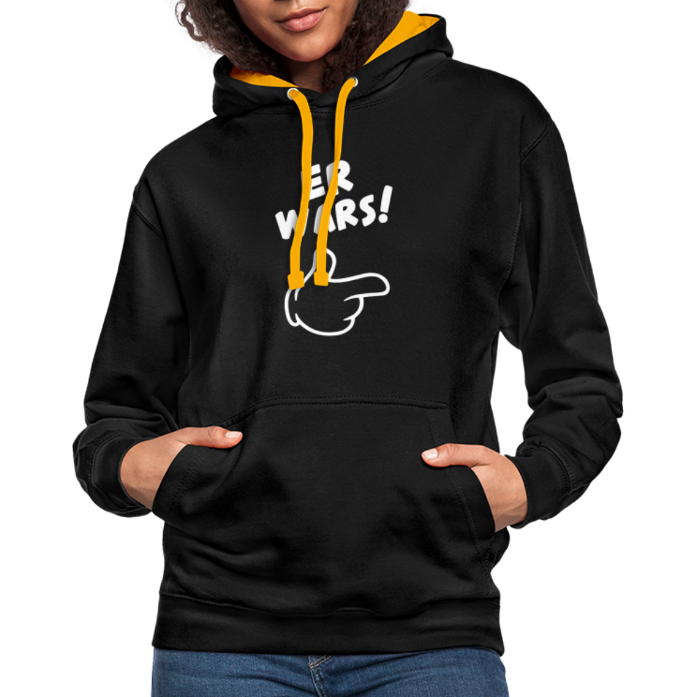 Lustig ER WARS Sarkastischer Kontrast-Hoodie - Schwarz/Gold