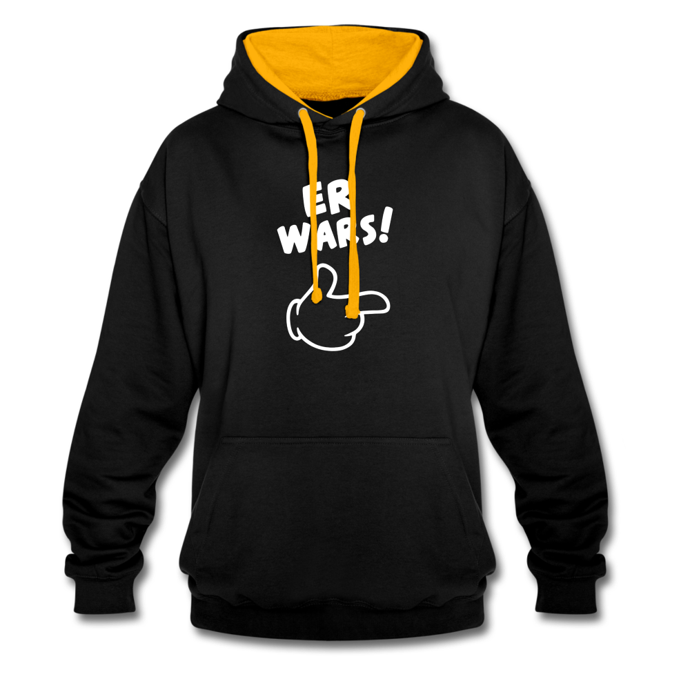 Lustig ER WARS Sarkastischer Kontrast-Hoodie - Schwarz/Gold