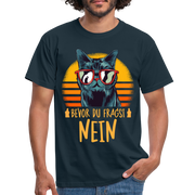 Lustige Katze Mittelfinger bevor du fragst NEIN T-Shirt - Navy