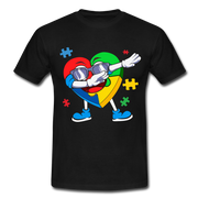 Autismus Tanzendes Herz Dabbing Heart T-Shirt - Schwarz