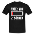 Vater von 2 Söhnen Batterie Leer Lustiges Papa T-Shirt - Schwarz