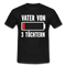 Vater von 3 Töchtern Batterie Leer Lustiges Papa T-Shirt - Schwarz