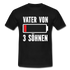 Vater von 3 Söhnen Batterie Leer Lustiges Papa T-Shirt - Schwarz