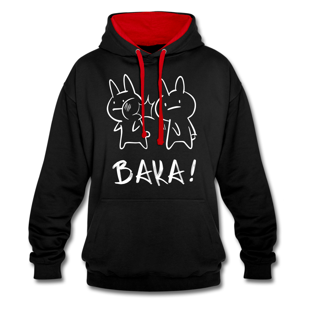 Anime Hasen BAKA Lustiges Hoodie - Schwarz/Rot