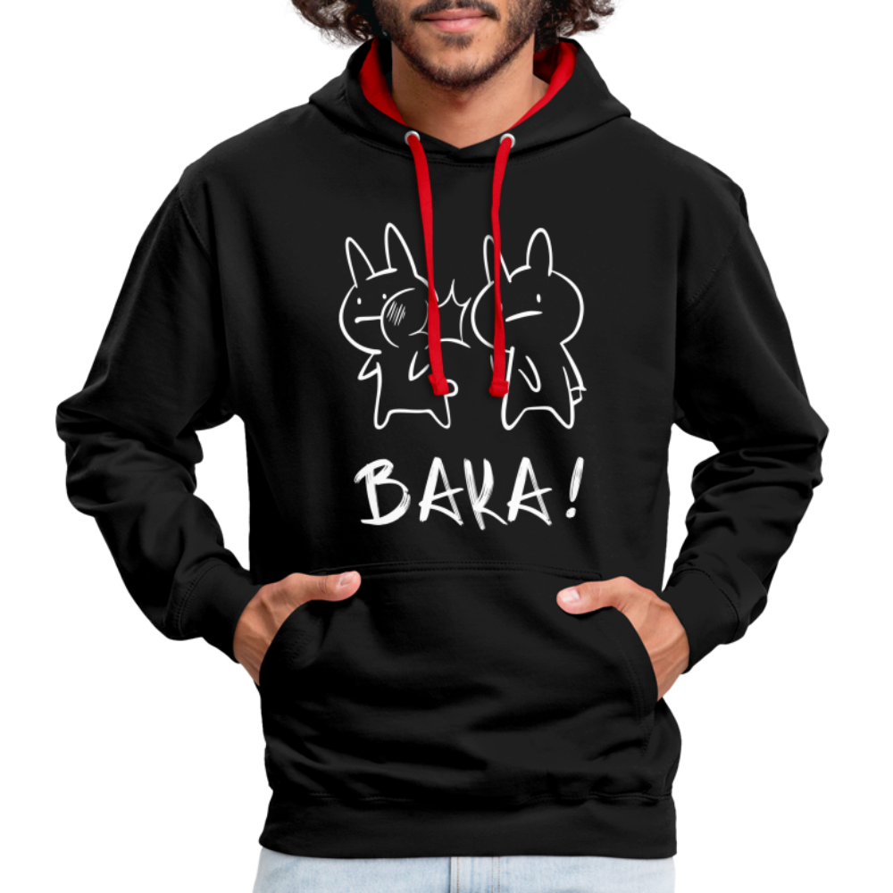 Anime Hasen BAKA Lustiges Hoodie - Schwarz/Rot