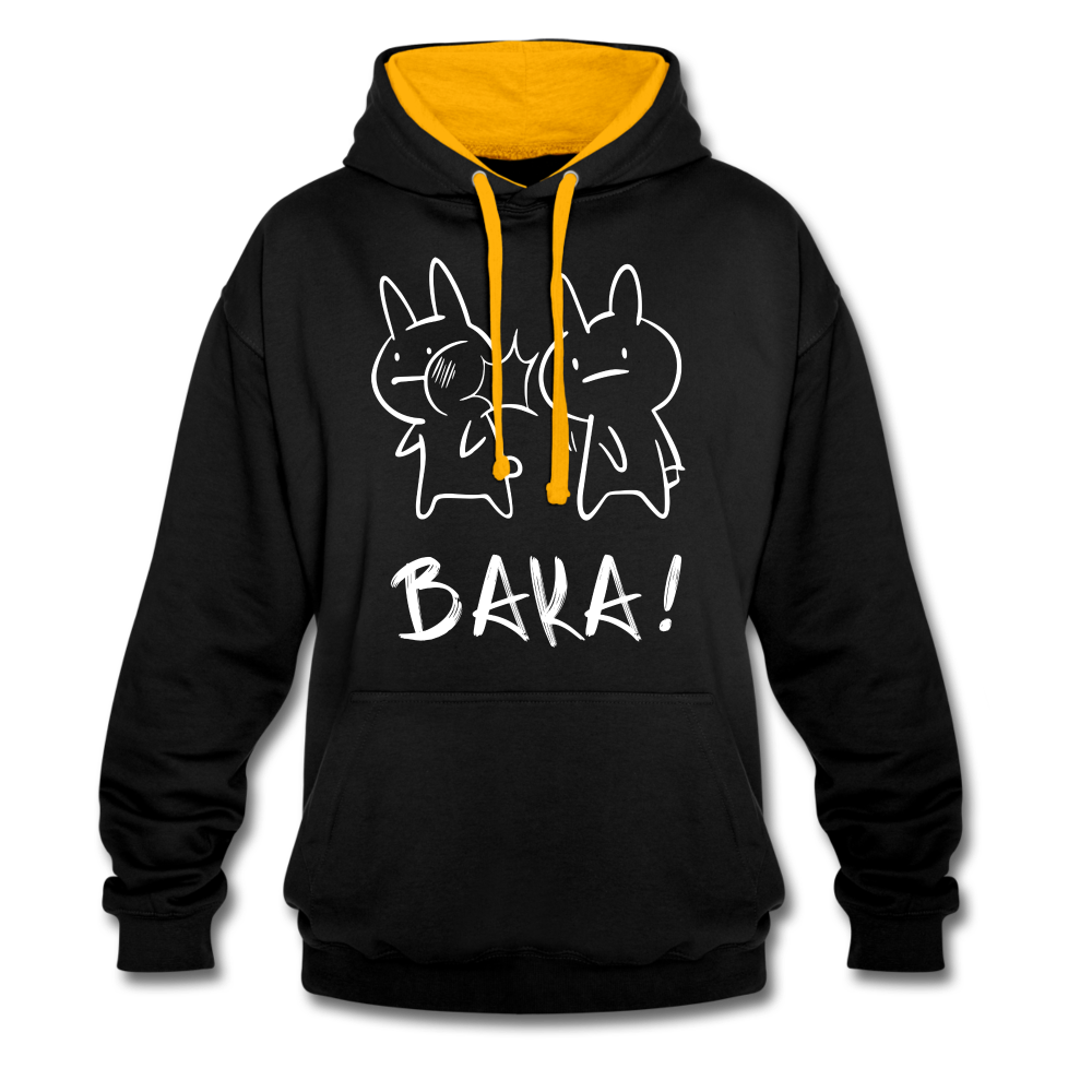 Anime Hasen BAKA Lustiges Hoodie - Schwarz/Gold