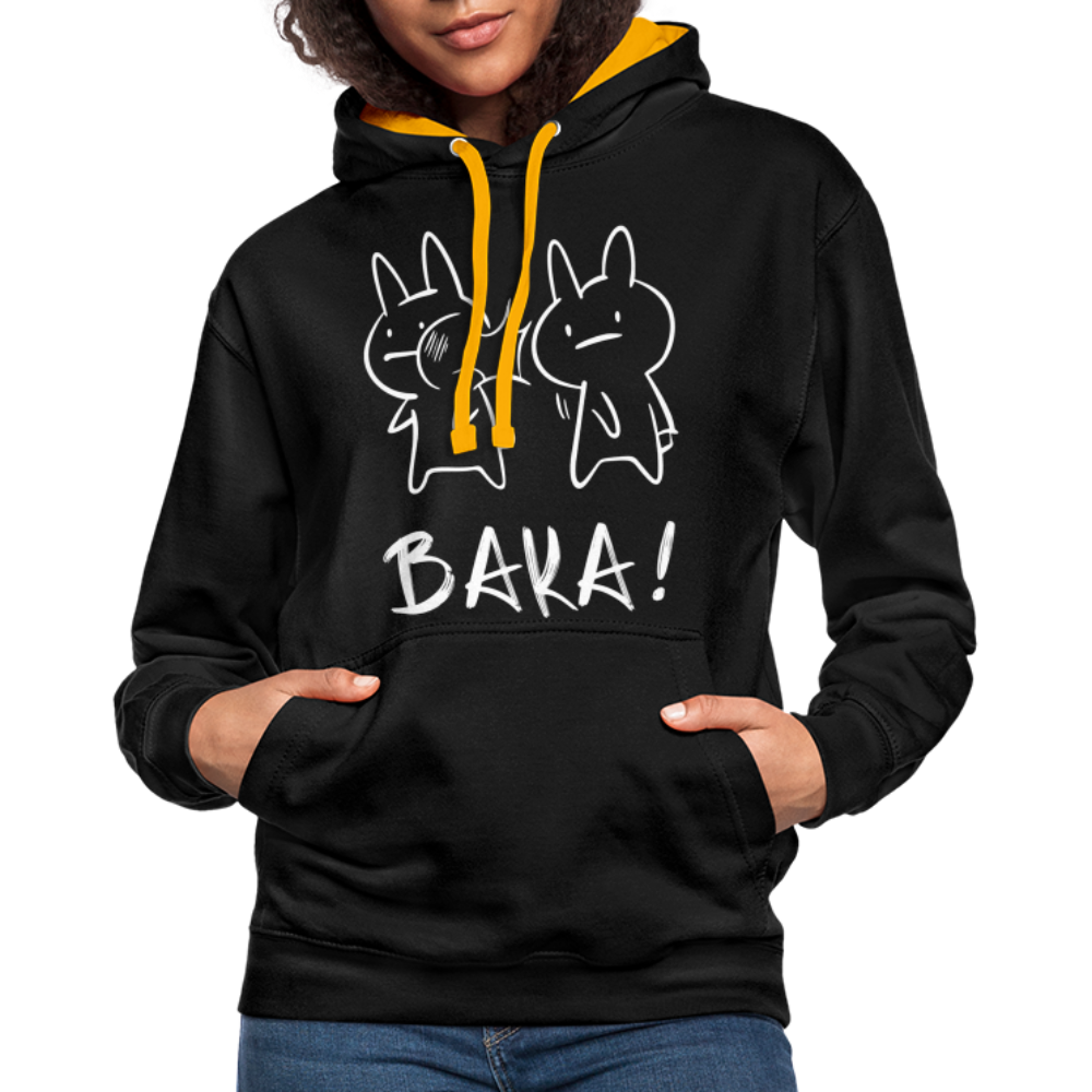 Anime Hasen BAKA Lustiges Hoodie - Schwarz/Gold