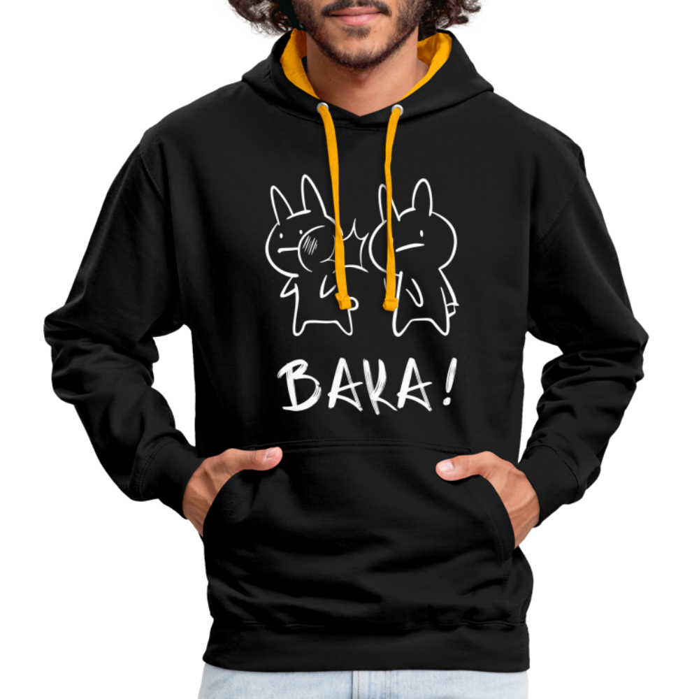 Anime Hasen BAKA Lustiges Hoodie - Schwarz/Gold