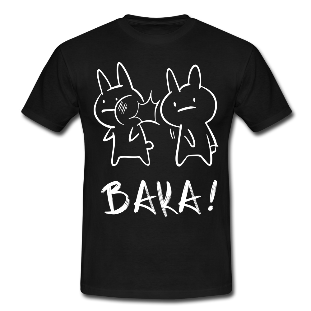 Anime Hasen BAKA Lustiges T-Shirt - Schwarz