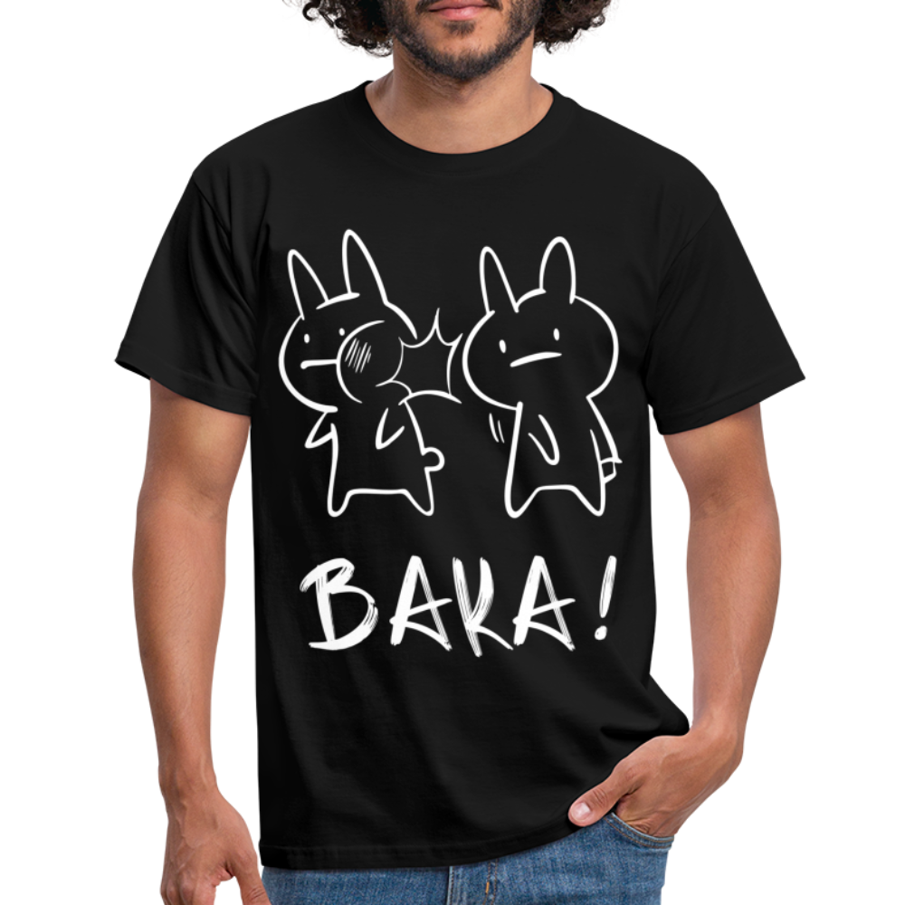 Anime Hasen BAKA Lustiges T-Shirt - Schwarz