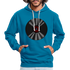 Vintage Schallplatte Retro Vinyl Hoodie - Pfauenblau/Grau meliert