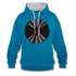 Vintage Schallplatte Retro Vinyl Hoodie - Pfauenblau/Grau meliert