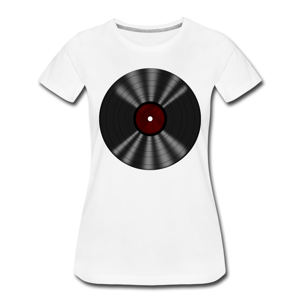 Vintage Schallplatte Retro Vinyl Frauen Premium T-Shirt - Weiß