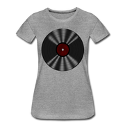 Vintage Schallplatte Retro Vinyl Frauen Premium T-Shirt - Grau meliert