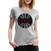 Vintage Schallplatte Retro Vinyl Frauen Premium T-Shirt - Grau meliert
