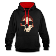 Totenkopf Verwaschen Hoodie - Schwarz/Rot