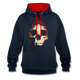 Totenkopf Verwaschen Hoodie - Navy/Rot