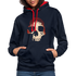 Totenkopf Verwaschen Hoodie - Navy/Rot