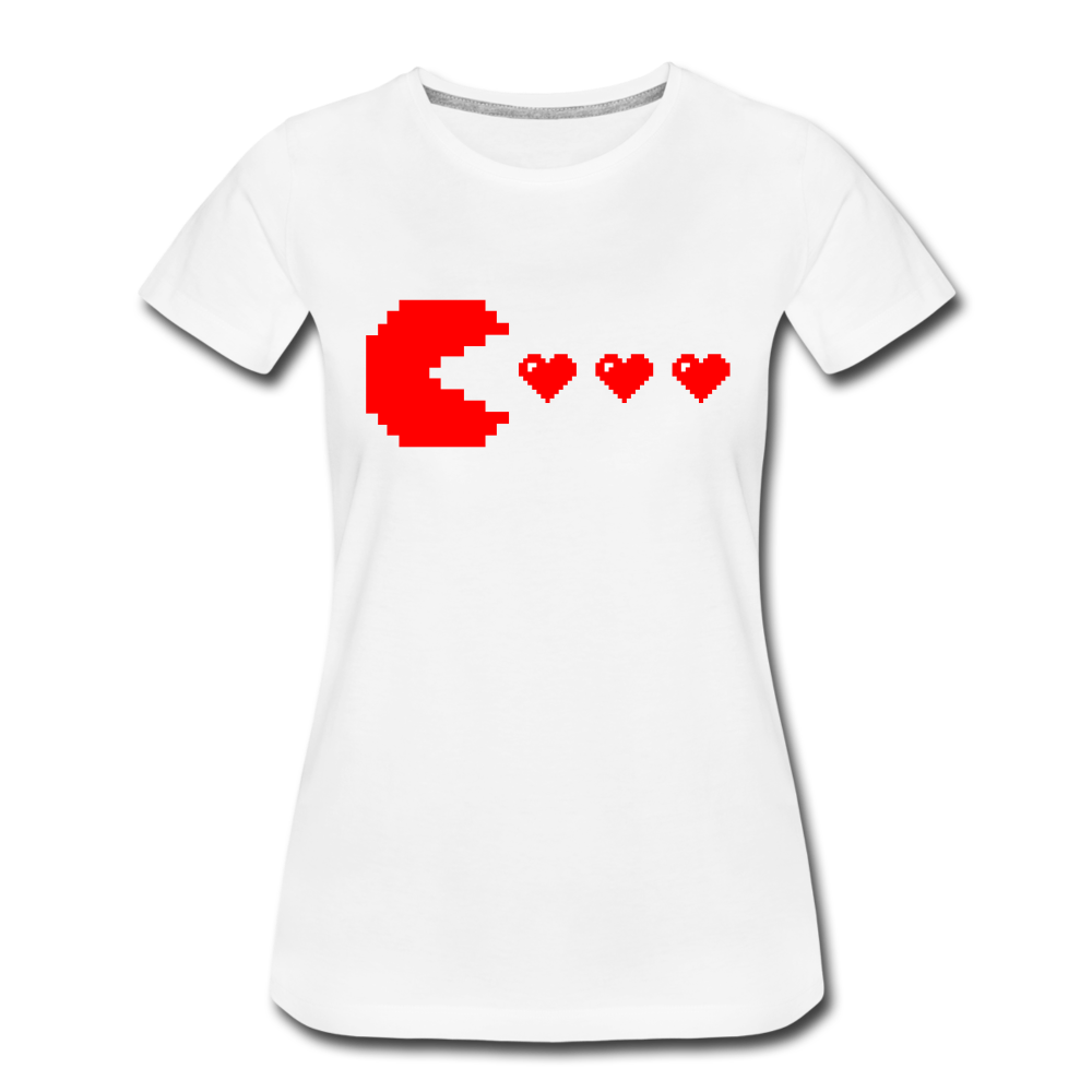 Retro Gaming Valentinstag Herzen Vintage Games Frauen Premium T-Shirt - Weiß