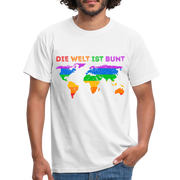 Die Welt ist Bunt Weltkarte T-Shirt - Weiß