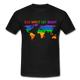 Die Welt ist Bunt Weltkarte T-Shirt - Schwarz