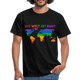 Die Welt ist Bunt Weltkarte T-Shirt - Schwarz