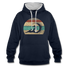 Retro Surfen Retro Sonne 80's Style Hoodie - Navy/Grau meliert