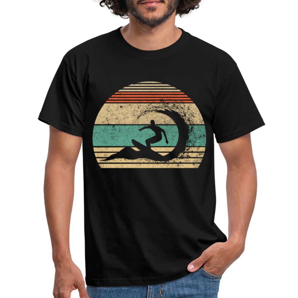 Retro Surfen Retro Sonne 80's Style T-Shirt - Schwarz