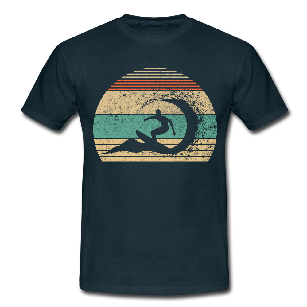 Retro Surfen Retro Sonne 80's Style T-Shirt - Navy