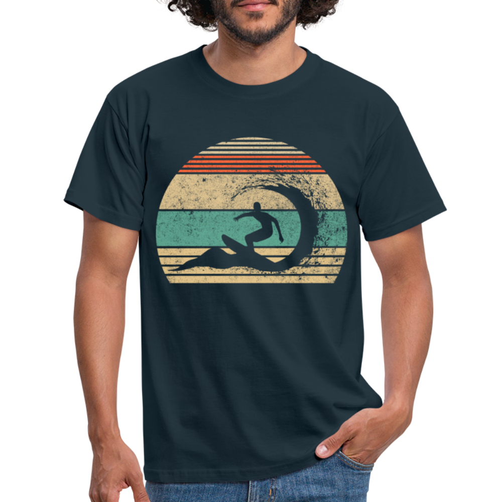 Retro Surfen Retro Sonne 80's Style T-Shirt - Navy