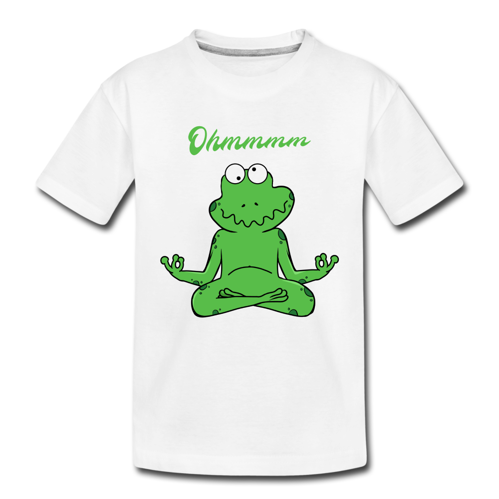 Yoga Frosch Ohmmm Lustiges Kinder Premium T-Shirt - Weiß