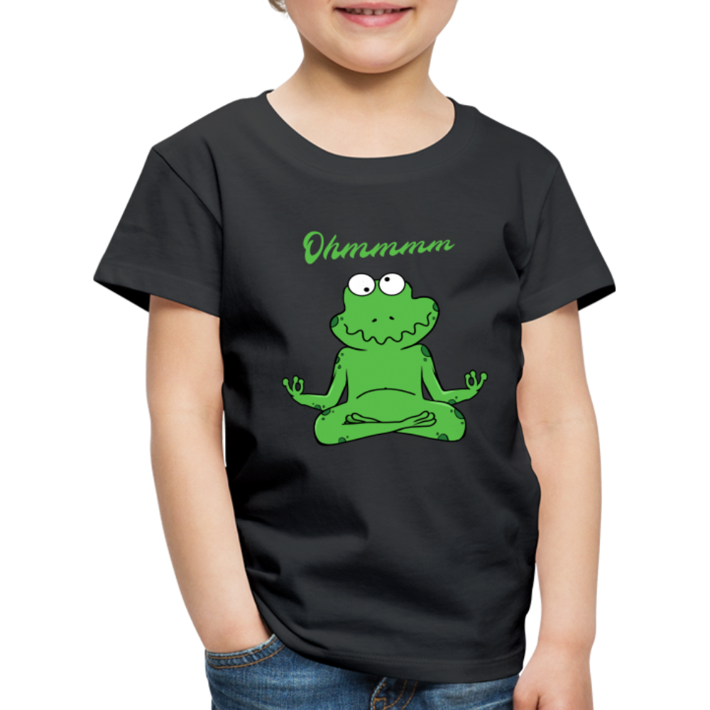 Yoga Frosch Ohmmm Lustiges Kinder Premium T-Shirt - Schwarz